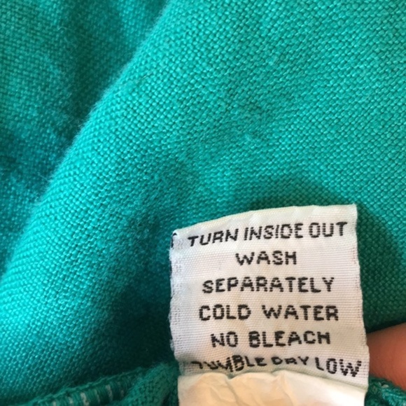 RUSS BERENS Malibu Women's Teal Green Linen Maxi Skirt Elastic Waist Sz S - Picture 7 of 7